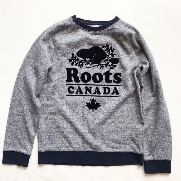 Roots Canada Cabin velvet logo sweatshirt EUC XXL(13-14Y) - Picture 1 of 5